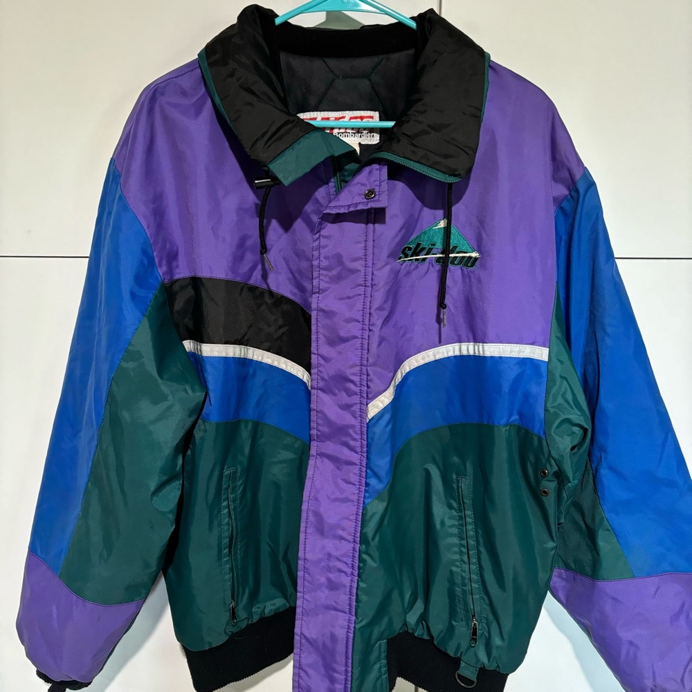 Vintage Ski-Doo Jacket Coat Medium Snowmobile 90s Lined Full Zip Winter Gear Men - Picture 1 of 11